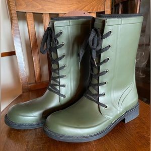 Aerosoles Womens Vernon Green Waterproof Mid Calf Rain Boots Shoes - Size 7M